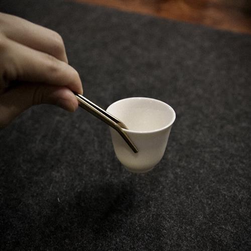 定制雪说纯铜大漆茶则茶匙茶夹三件套禅意茶叶勺单个日式功夫茶具