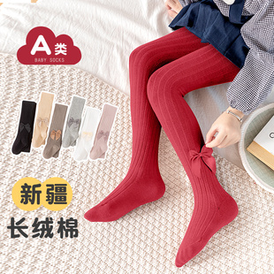 抓周袜子大PP打底裤 女童连裤 袜红色连体袜加厚周岁打底袜春秋冬季