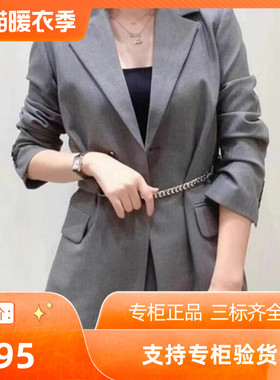 2023法式气质腰带西装西服外套上衣MFPVE00508