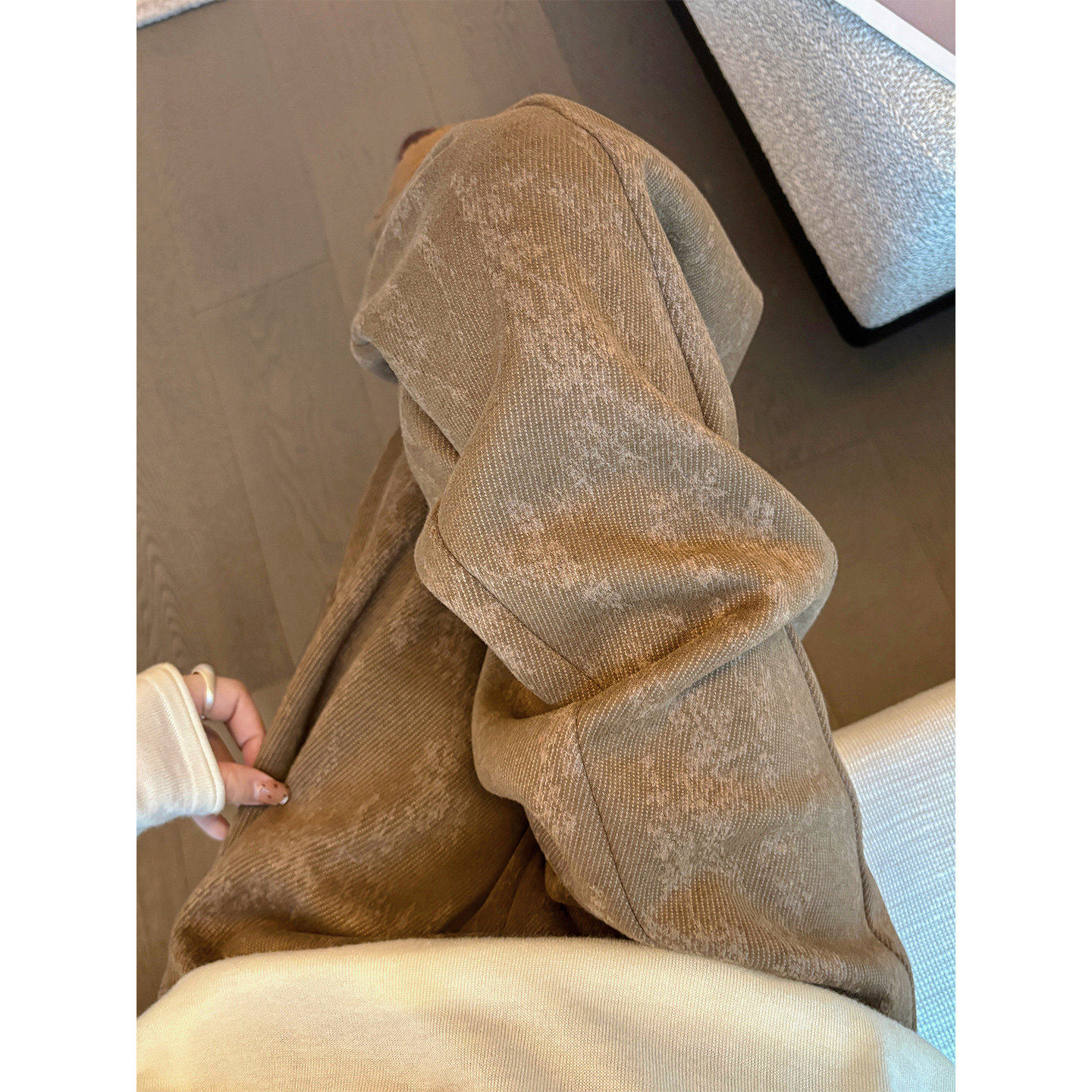 高级感提花阔腿裤女2026新款春季加厚慵懒松弛感宽松复古休闲裤子