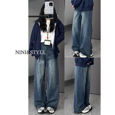美式覆古阔腿牛仔裤女202