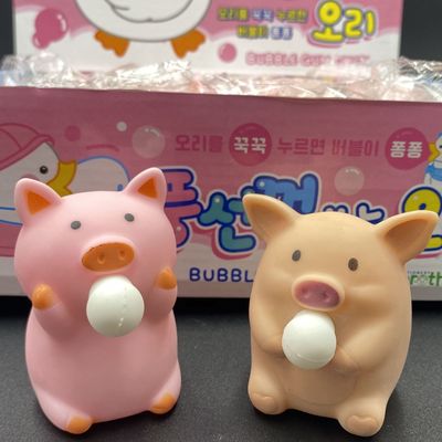 厂家直销解压小猪吐泡泡捏捏乐发泄玩具可爱减压搪胶tpr挤压鸭子