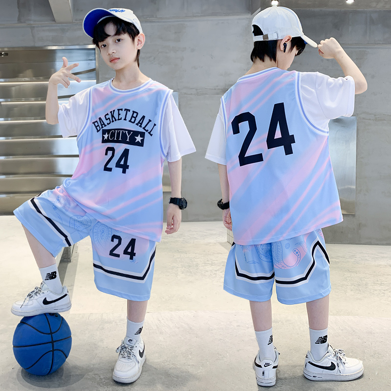 高端儿童装男童夏装篮球服套装新款夏季背心运动中大童夏款速干潮