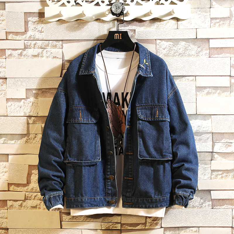 Autumn winter white wall wind spring and autumn lovers denim jacket top fashion men's coat