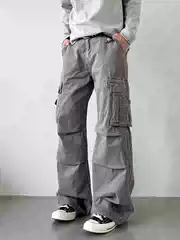 【Cargo Pants】Zhenmei Pre-Distressed Cleanfit Vintage Frayed Straight-Leg Loose Cargo Work Pants