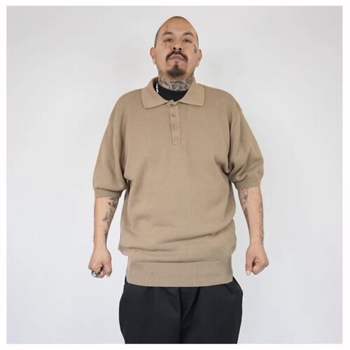 西海岸美式复古宽松古着针织polo