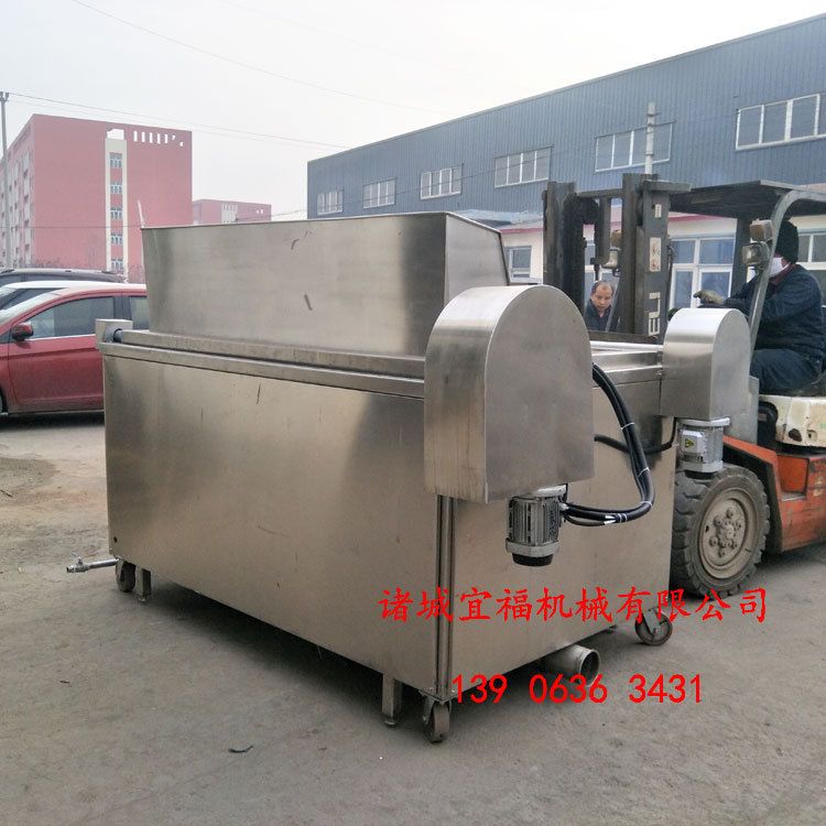 电加热猪皮油炸机_搅拌式肉皮油炸锅_宜福小皮油炸机厂家