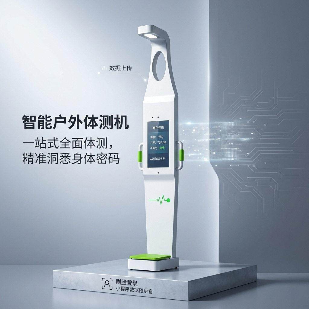智能户外体测一体机自助健康AI智能语音播报身心率体脂肪测量机