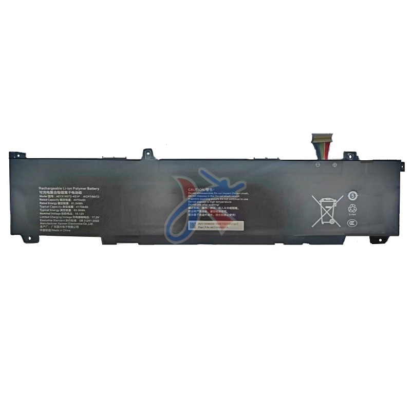 适用神舟战神T8Pro 雷神猎刃16 笔记本AEC616072-4S1P电池15.12V