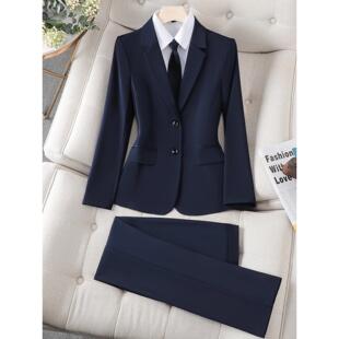 职业西装套装女秋冬季小个子公务员面试正装外套酒店珠宝店工作服