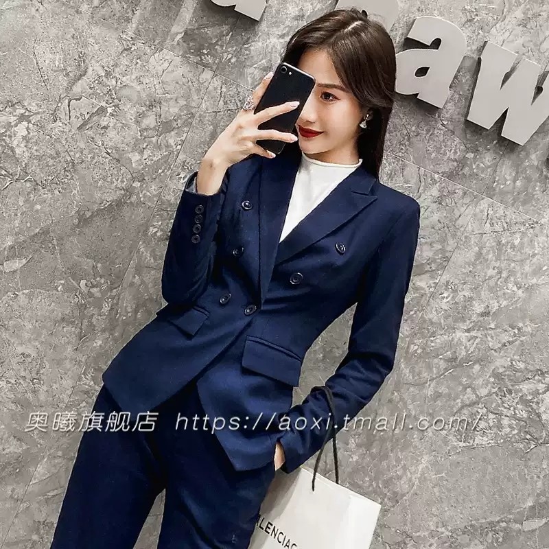 黑色西装套装女2024新款春季气质小个子高级感职业工装西服外套装