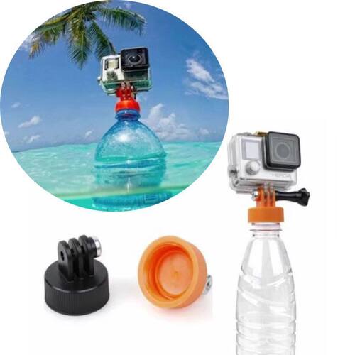 适用gopro 运动相机自拍杆支架 矿泉水瓶盖 转接头浮力棒 云台