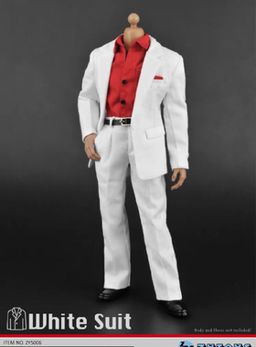 现货 ZYTOYS ZY5006 1/6兵人 男式红衬衫白西装西服