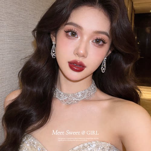 「遇见饰品MEET」闪钻花边项链女