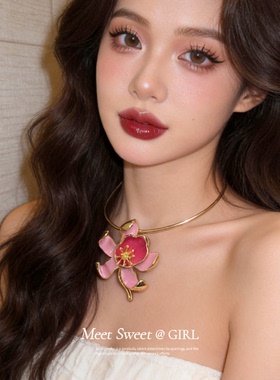 森系超仙滴油花朵项圈choker女