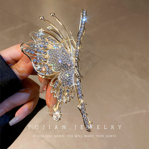 闪钻蝴蝶抓夹高级感发夹