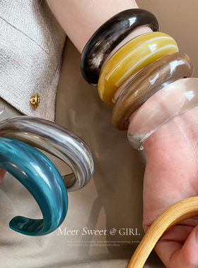 亚克力光面素圈开口手镯