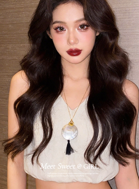 民族风复古贝母圆形流苏项链女