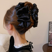 「遇见饰品MEET」15cm超大号黑色蝴蝶结抓夹女2025新款 高级感发夹