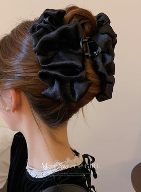 「遇见饰品MEET」15cm超大号黑色蝴蝶结抓夹女2025新款高级感发夹