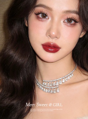 奢华闪钻水滴项圈choker项链女