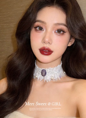 法式复古白色蕾丝花边颈带