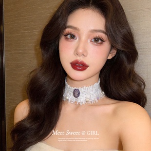 法式复古白色蕾丝花边颈带颈链女绝美巨好看choker项链脖子配饰