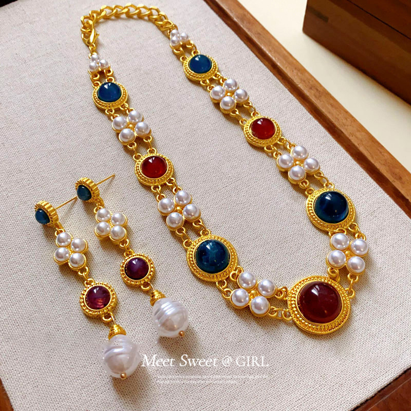 中古vintage多层珍珠项链