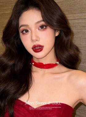 镶钻珍珠网纱磁吸项链女款