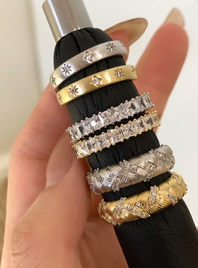 「遇见饰品MEET」锆石麦穗麻花戒指中古风轻奢高级感食指戒指环女