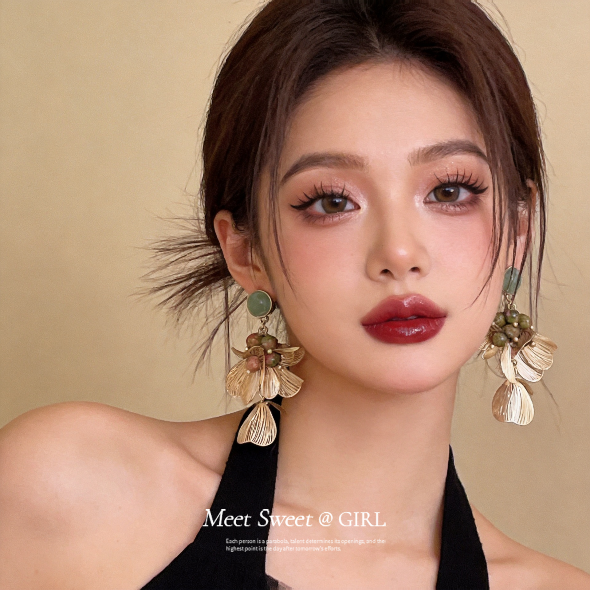 新中式花瓣流苏耳钉夸张独特漂亮耳环复古时尚气质耳饰女2026新款