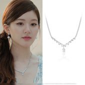「遇见饰品MEET」银色闪钻水滴项链精致高级感锁骨链晚礼服配饰女