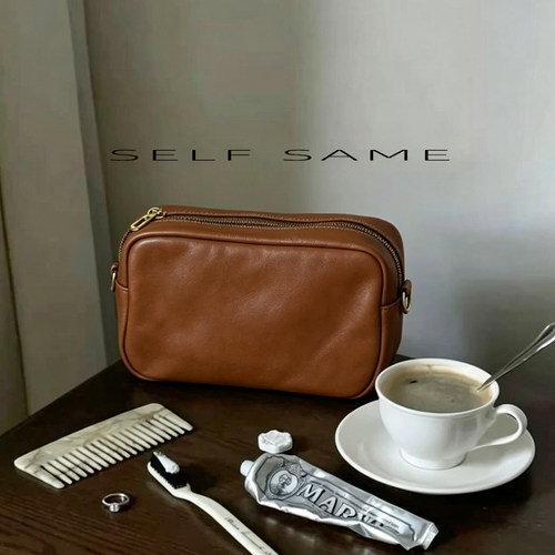 SelfSame植鞣牛皮大容量化妆包