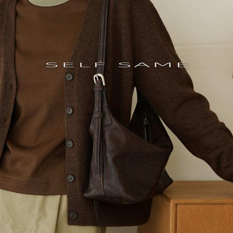 2026春季新款 优等植鞣头层牛皮 无涂层  HOBO腋下包 单肩斜跨包