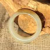 王实斋珠宝 新疆和田玉糖白玉16.6mm戒指手饰天然润白带证书H299