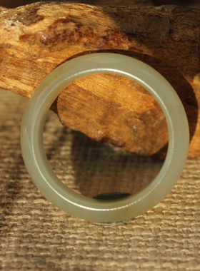 王实斋珠宝/新疆和田玉糖白玉19..1mm戒指手饰天然油润度好白H286