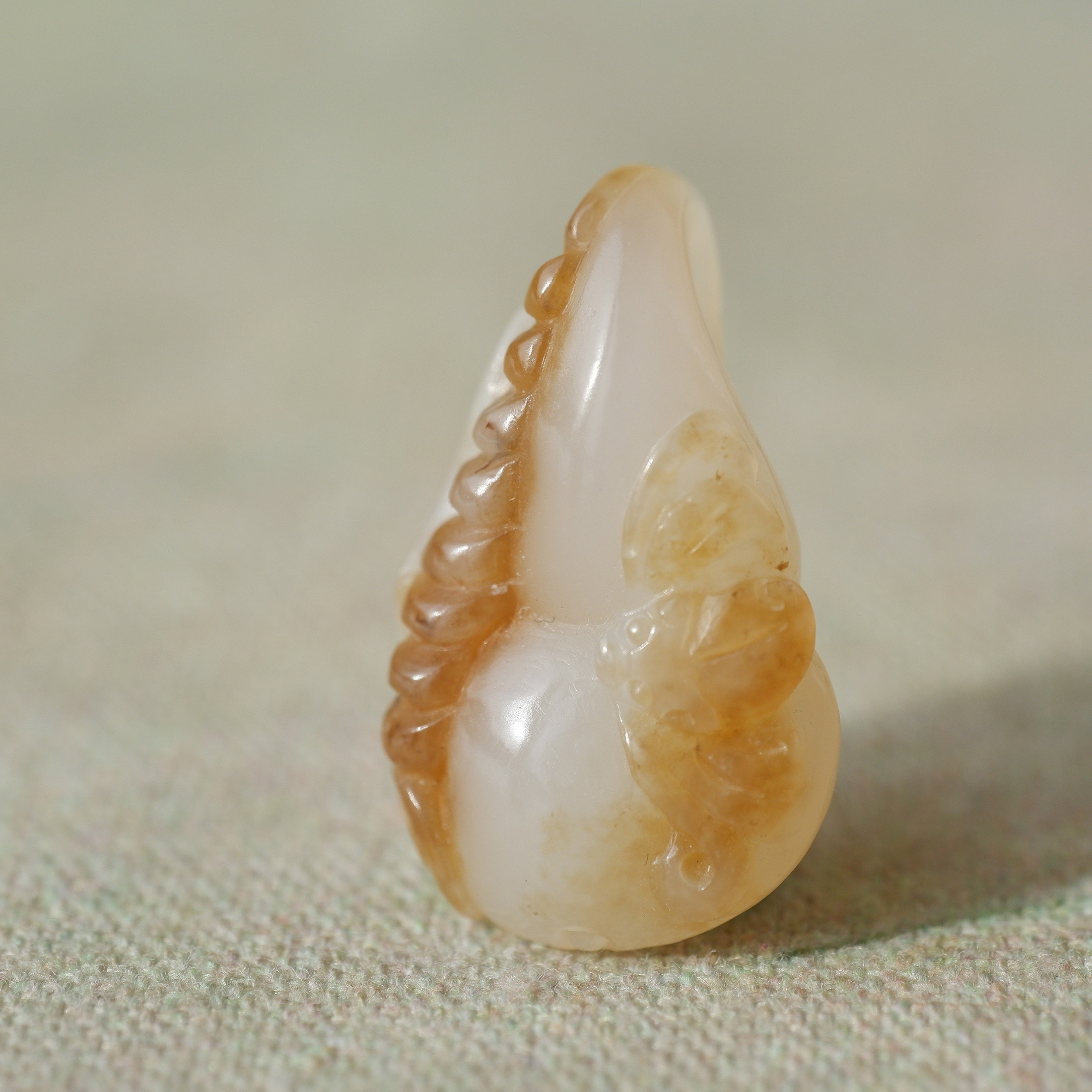 王实斋珠宝/新疆和田玉糖白玉葫芦如意蝙蝠铜钱挂件吊坠润小XY48