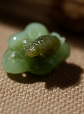 王实斋珠宝/新疆山料和田玉碧玉乌龟太湖石挂件吊坠润度好小XY98