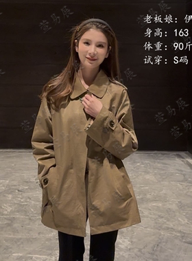 -“柏林记忆”英伦风复古轻奢经典格纹风衣外套-WT6012601