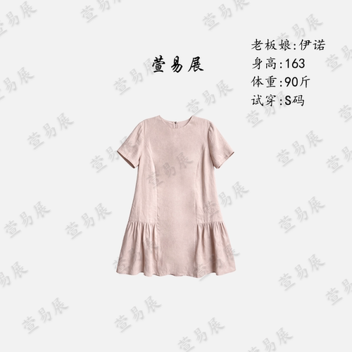 -“小蜜蜂”100亚麻肌理感立体剪裁轻奢连衣裙YN-QZ6062602