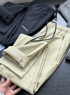 户外三防科技！加绒加厚秋冬男士冲锋裤滑雪软壳直筒休闲裤50265