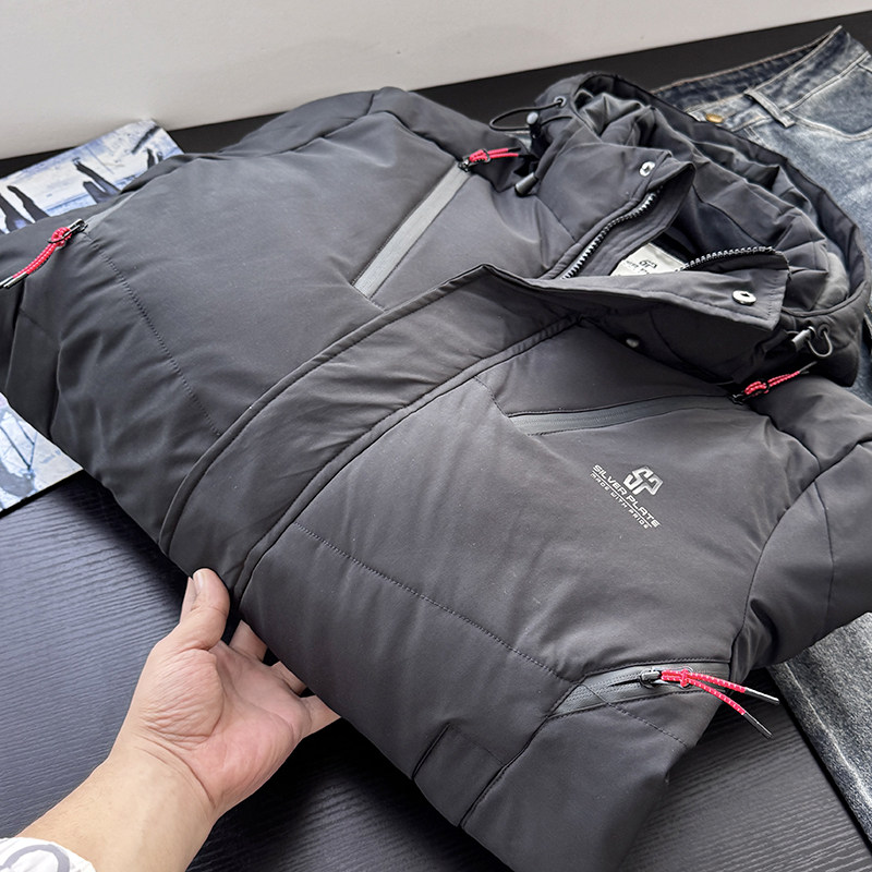 冬季男士加厚防风防寒休闲拉链机车风连帽棉衣棉服外套50370