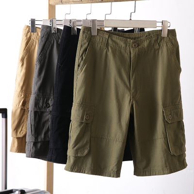 外贸斜纹水洗纱卡棉百搭工装短裤