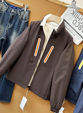 山系风压胶充绒！秋冬情侣纯色户外防风防水连帽羽绒服外套26353
