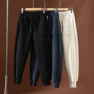 字母刺绣抽绳运动休闲裤 情侣款 新款 2023冬季 防风防水保温卫裤