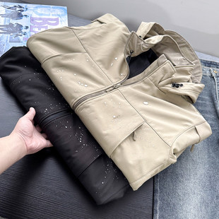 战术软壳！春秋冬男士户外防风防水隐藏连帽冲锋衣夹克潮50927