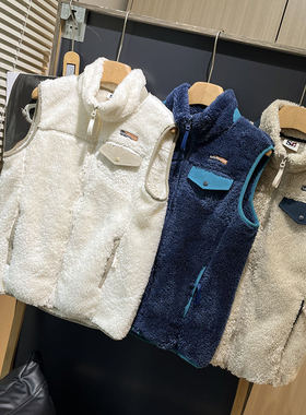 抓绒马甲女2025年秋冬新款立领无袖外穿背心珊瑚绒马夹外套50302