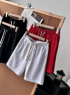 纯色简约短裤夏薄款毛圈宽松五分短裤24897