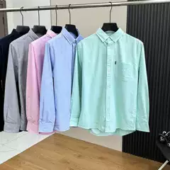 100% Cotton High-Count Oxford! Men's Foreign Trade Cut-Label Overstock Fall Business Commute Long Sleeve Shirt Trendy