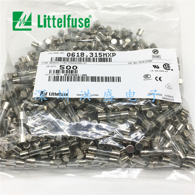 0618.315MXP 美国力特 5*20 0.315A 延时玻璃保险丝T315mAL250VP